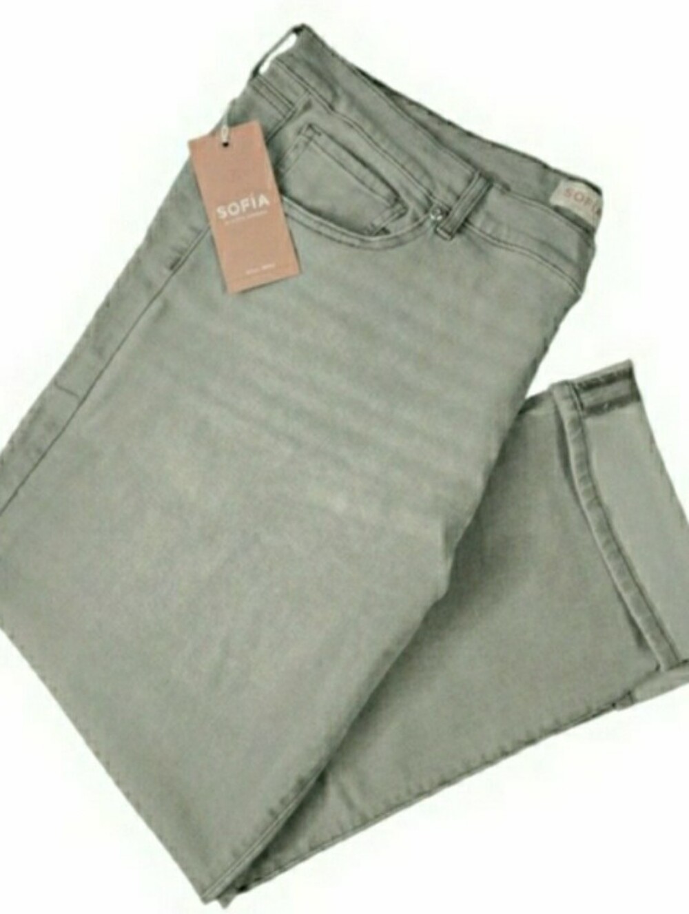 Cropped Jeans Gray Beatrix Boyfriend By Sofia Vergara 20 1x 2x π€ NWT - Picture 4 of 8